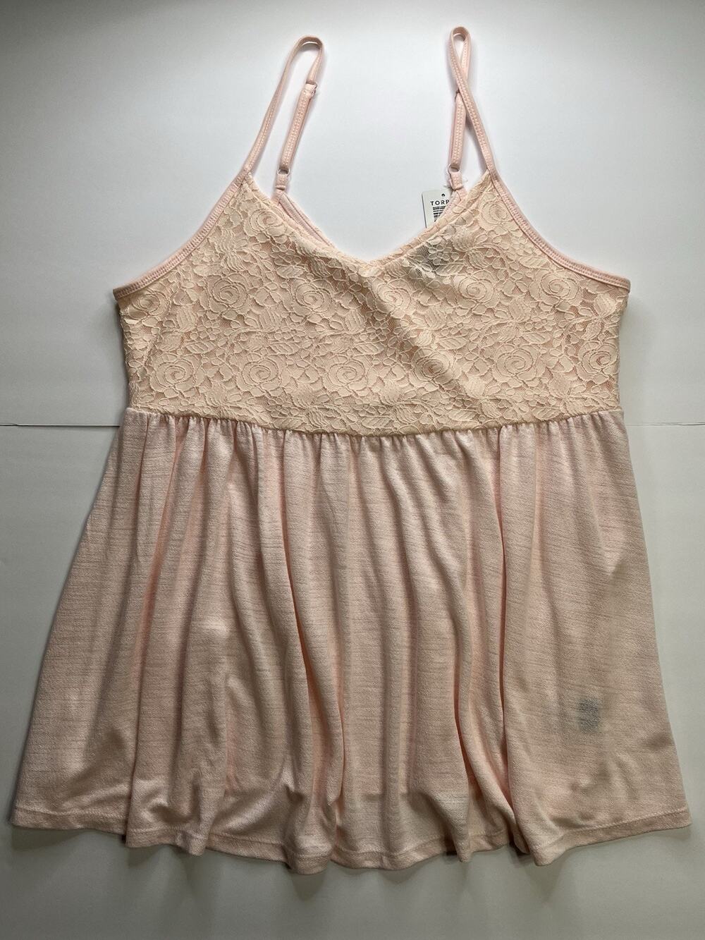Torrid Pearl Pink Lace Sleeveless Adjustable Strap Cami Plus Size 0 12 Top NWT